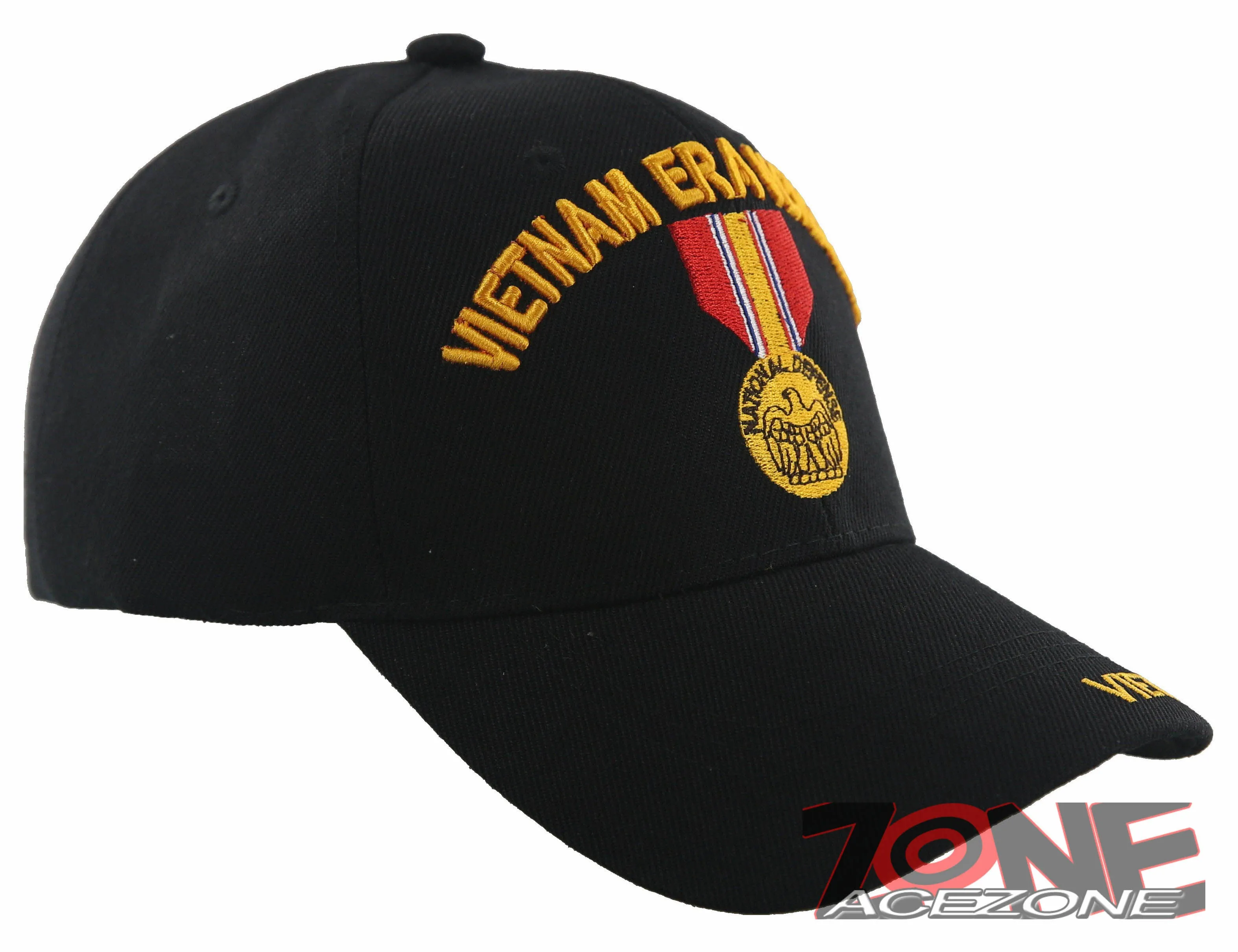 NEW! VIETNAM ERA VETERAN NATIONAL DEFENSE MILITARY BALL CAP HAT BLACK