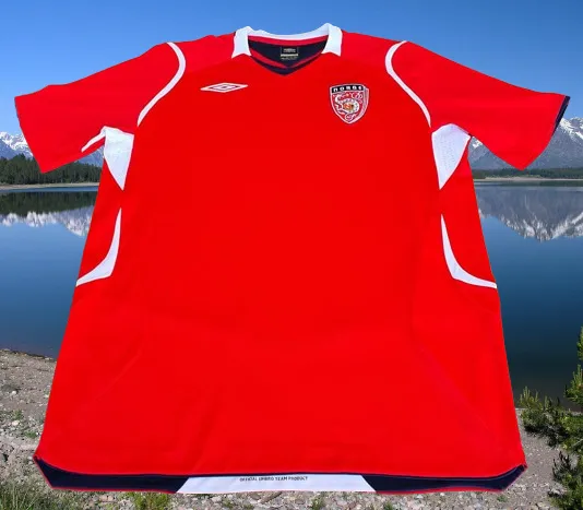 NORWAY 2008 EUFA EURO QUALIFICATION HOME JERSEY UMBRO SHIRT NEW LOGO LARGE