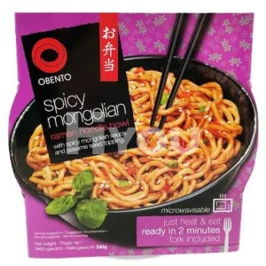 Obento Spicy Mongolian Ramen Noodle Bowl 240g ~ Obento 辣蒙古拉面碗面 240g