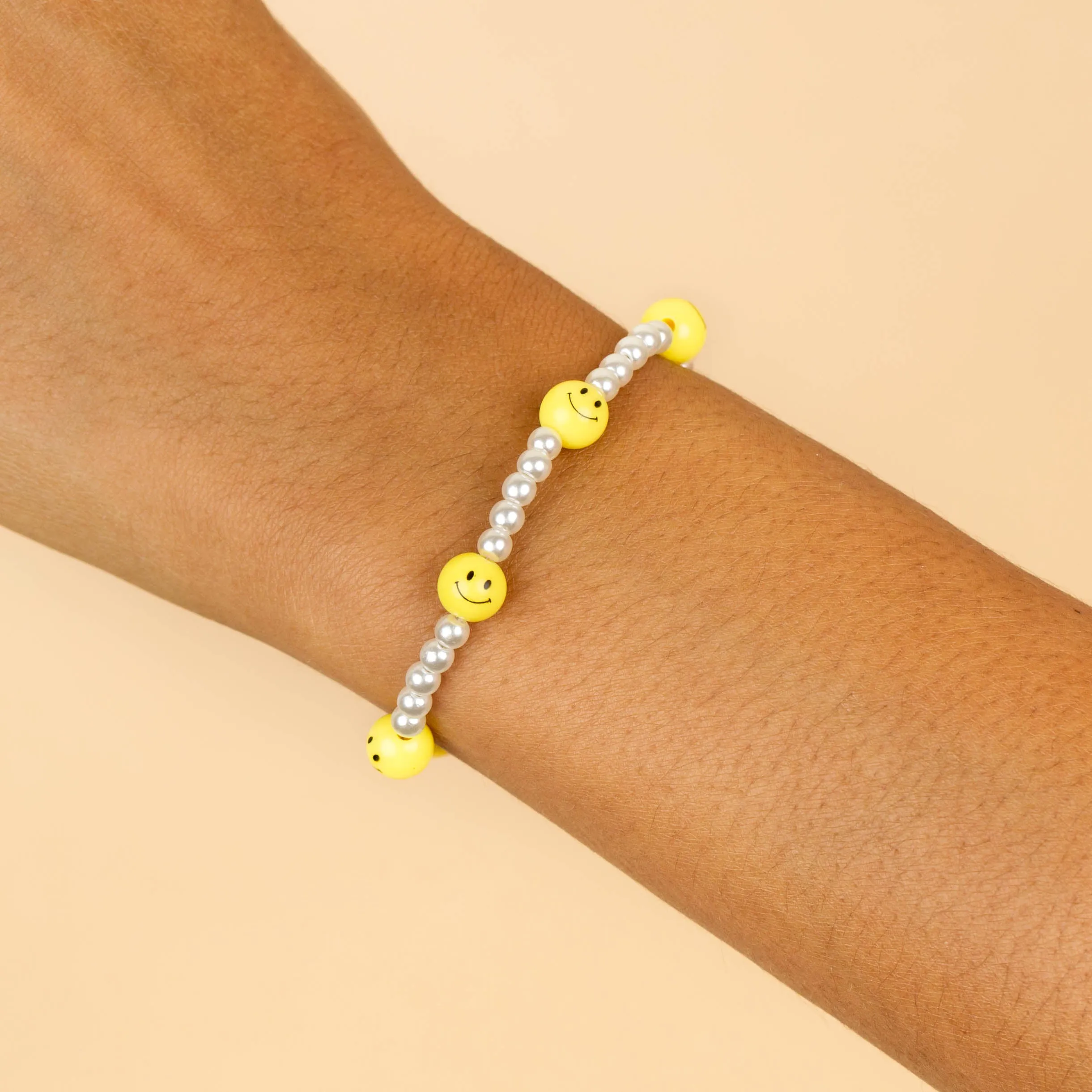 Pearl Smiley Face Bracelet