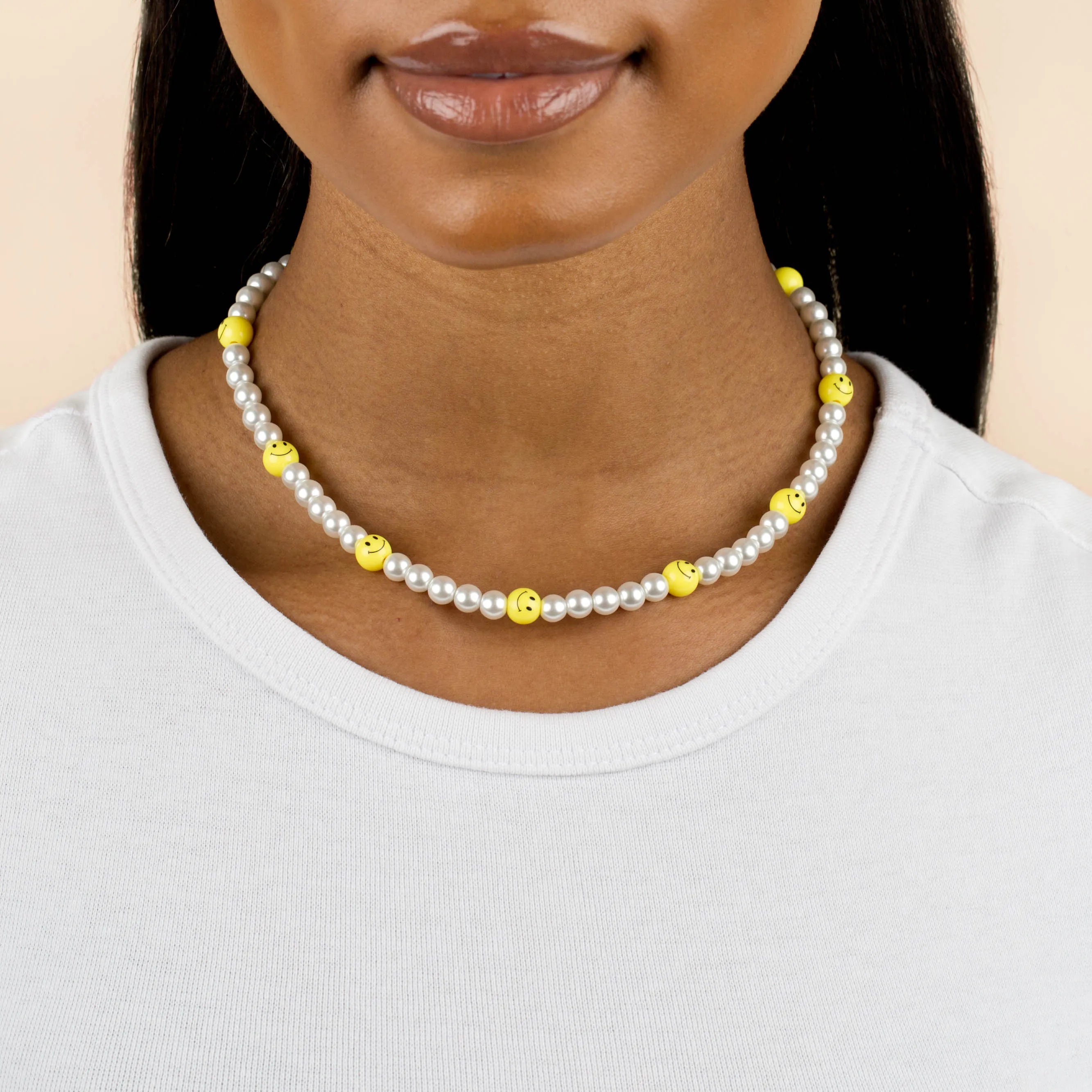 Pearl Smiley Face Necklace