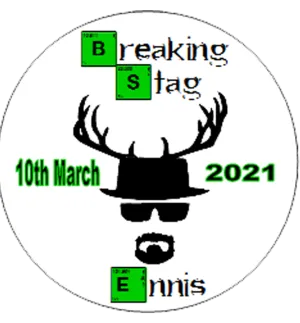 Personalised Breaking Stag Badge or Sticker