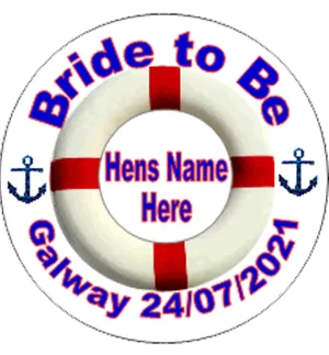 Personalised 'Brides' Sailor Theme Hen Party Badge