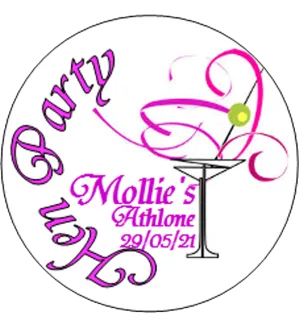 Personalised cocktail theme Hen Party badge