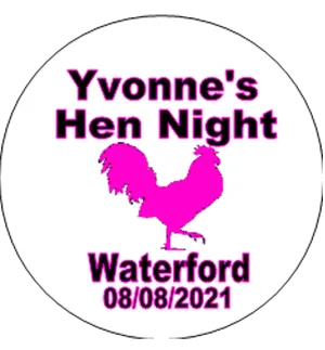 Personalised Hen Design Badge white