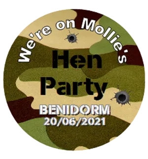 Personalised Hen Party Army Badge
