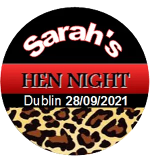 Personalised Hen Party Badge Leopard Print