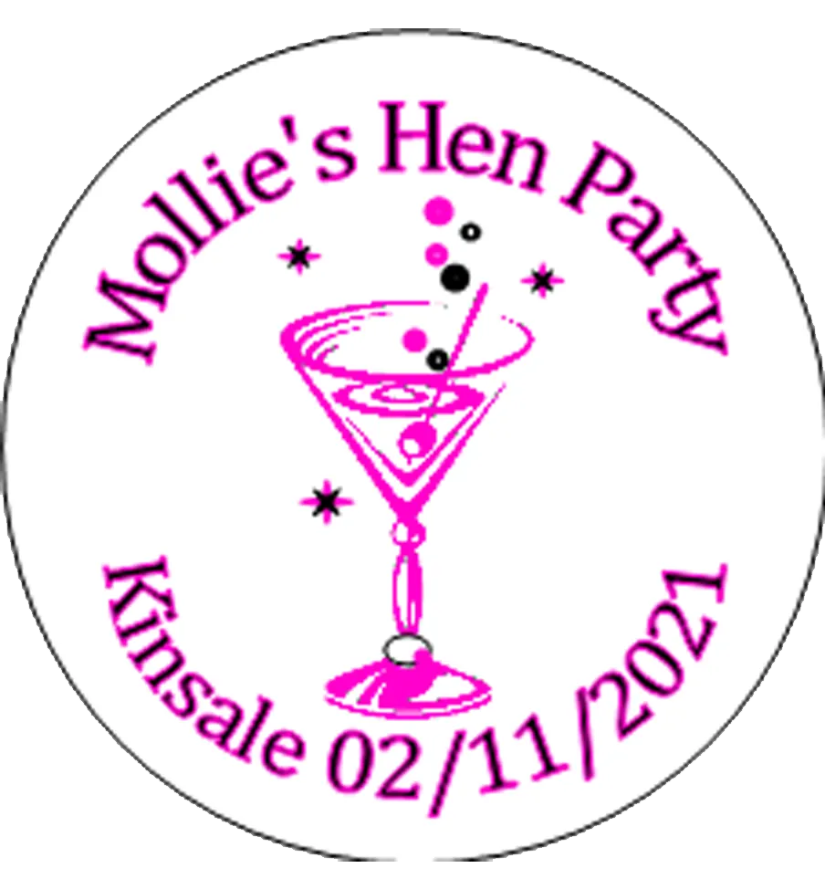 Personalised Hen Party Cocktail Design White