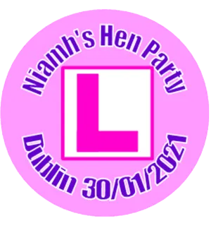 Personalised L Plate Hen Party Badge