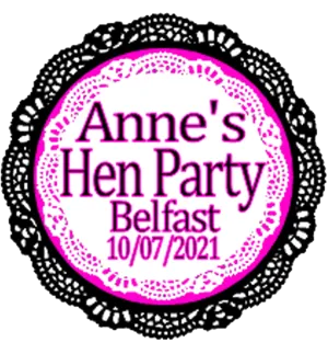 Personalised Lace Effect Hen Party Badge