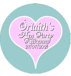 Personalised Pink Heart Hen Party Badge