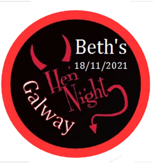 Personalised Red Devil Hen Party Badge