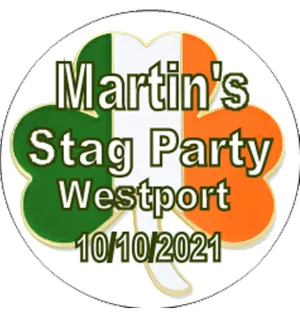 Personalised Stag Party Irish Theme Badge