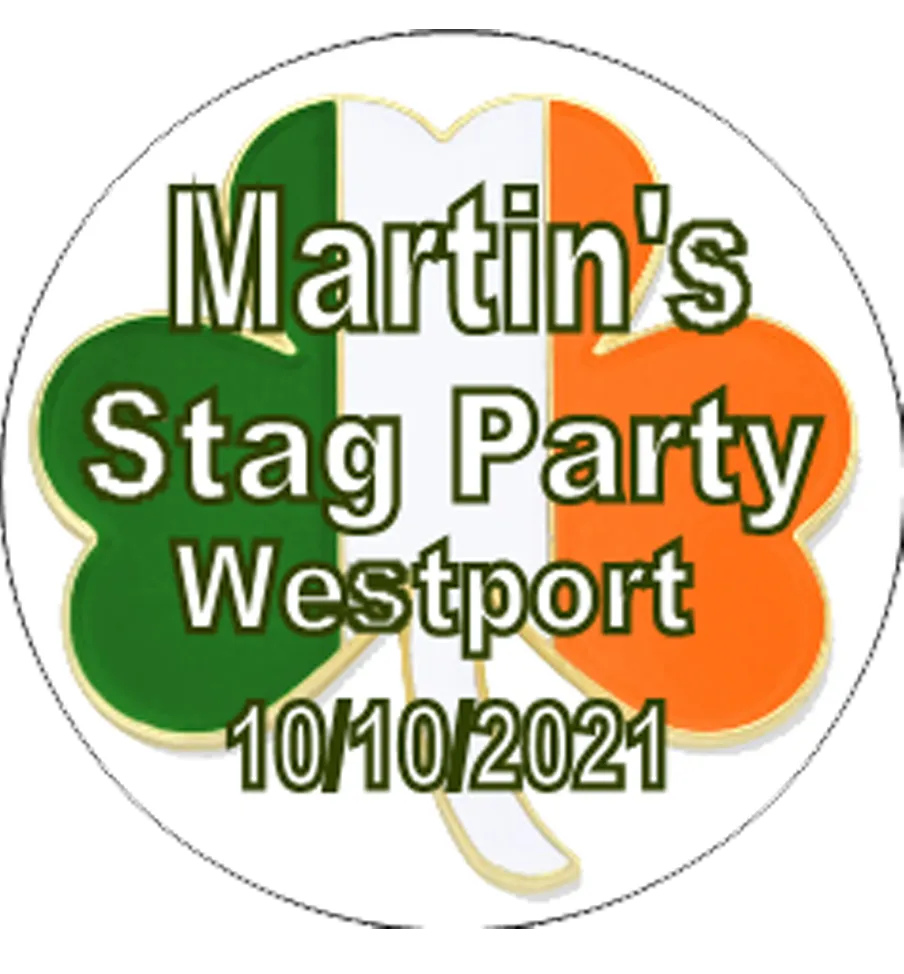 Personalised Stag Party Irish Theme Badge