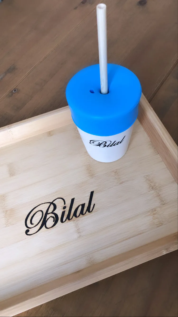 Personalised Straw Cup Blue