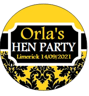 Personalised Vintage Style Black and Yellow Badge