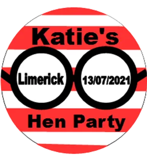 Personalised Wally Hen Party Badge