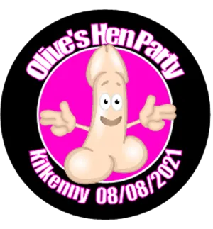 Personalised Willy Design Hen Party Badge
