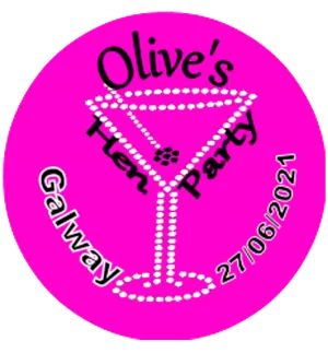 Pink and Bling Personalised Hen Party Badge