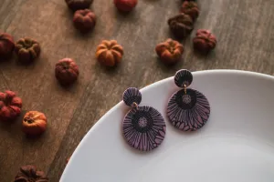 Pink Floral Circle Dangles
