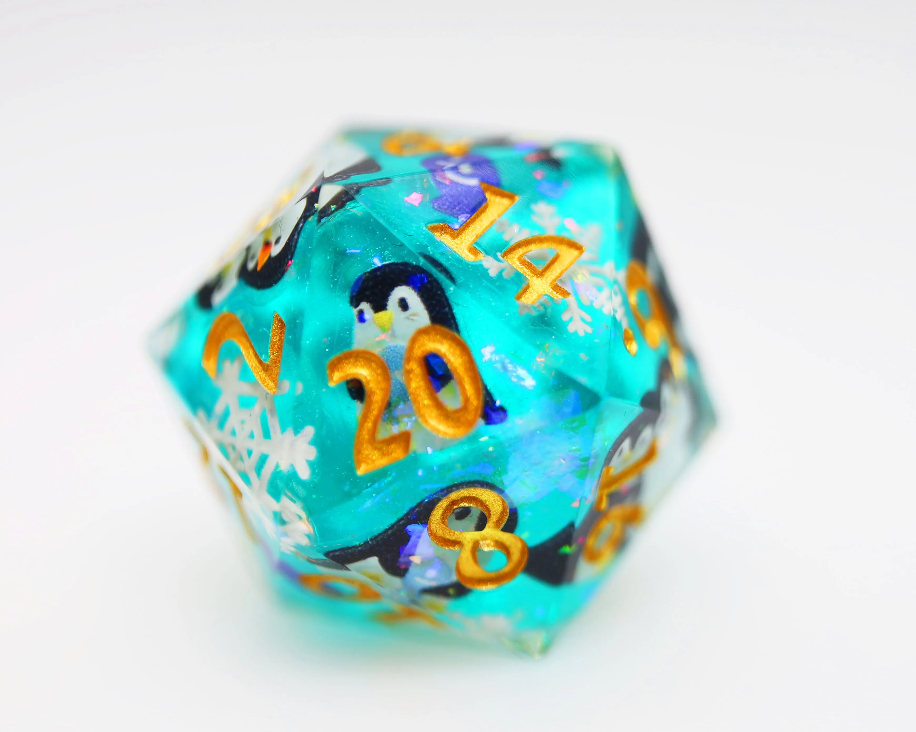 Playful Penguins: Sharp Edge Decal RPG Dice Set