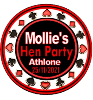Poker Design Personalised Hen Party Badge