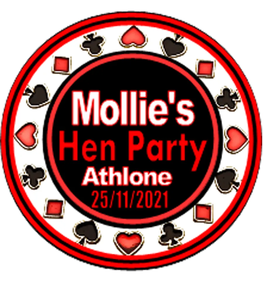 Poker Design Personalised Hen Party Badge