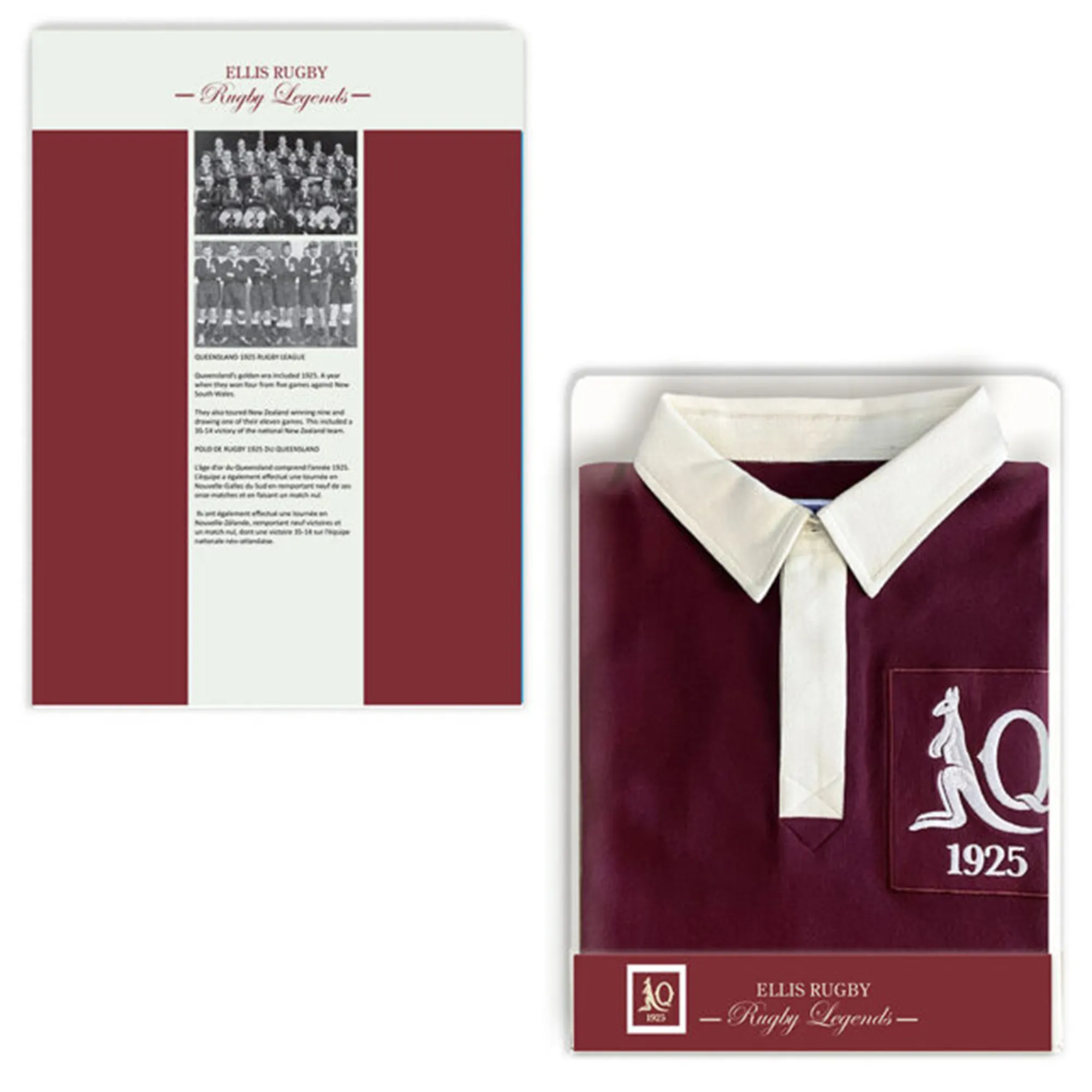 Queensland 1925 Vintage Rugby League Polo by Ellis Rugby