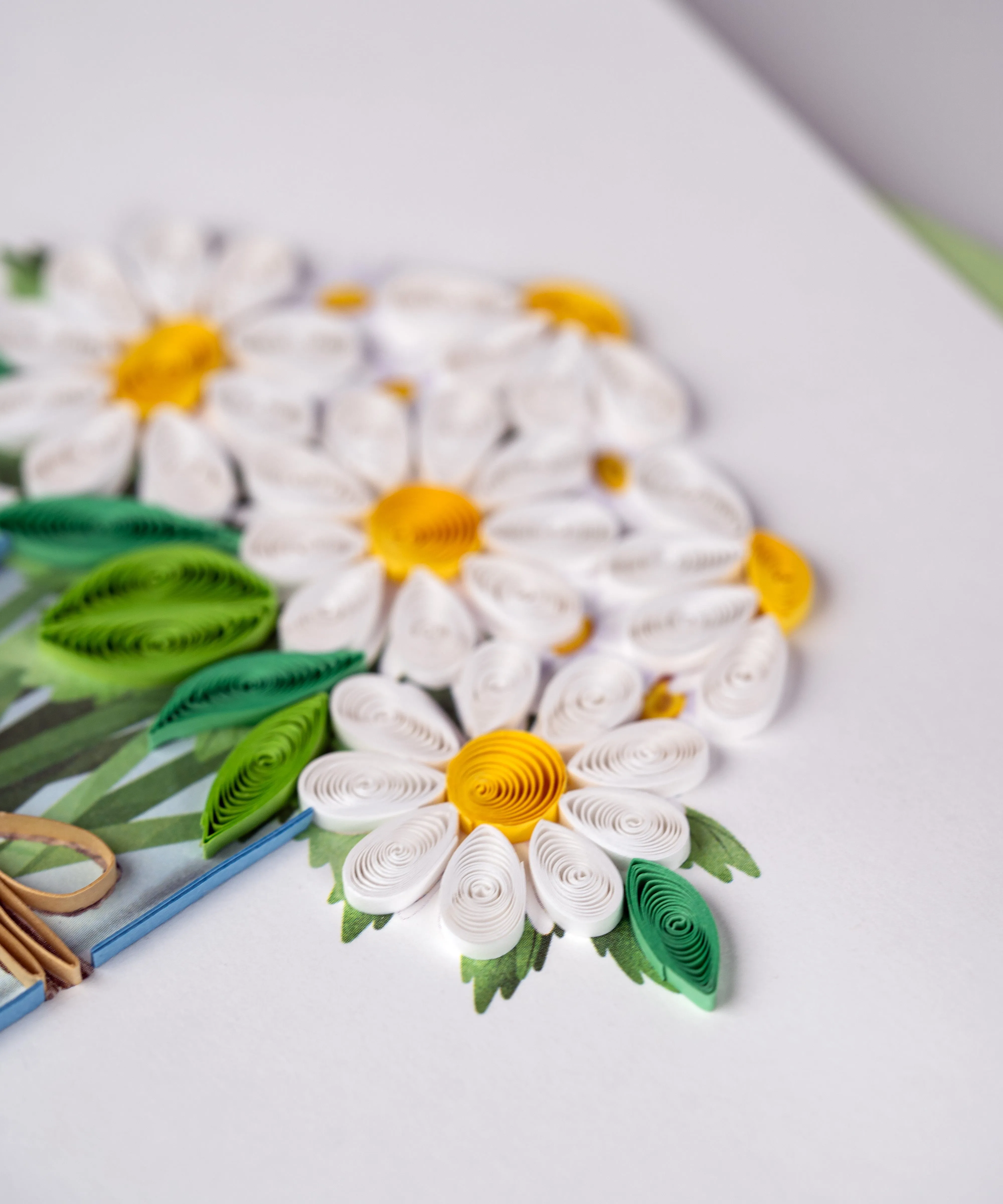 Quilled White Daisies in Jar Greeting Card