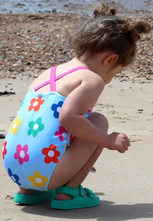 Rainbow Bloom Print Kids' Swimsuit