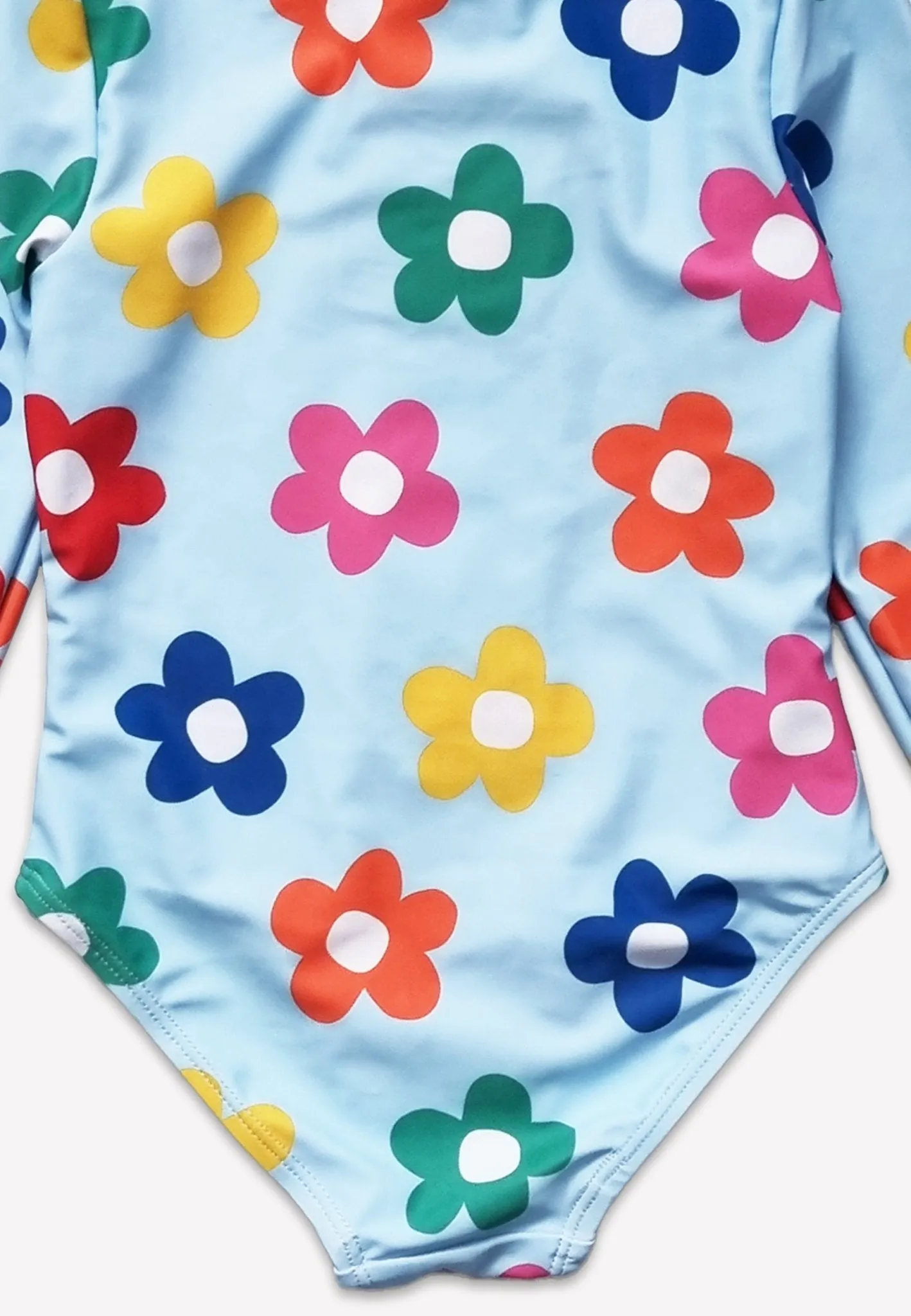 Rainbow Bloom Print Long-Sleeved Kids' Swimsuit