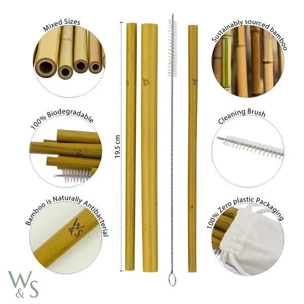 Reusable Drinking Straws - Bamboo - 10 Pack