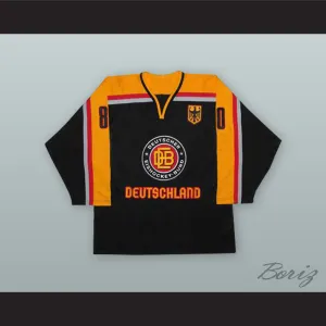 Robert Muller 80 Germany National Team Black Hockey Jersey with Patch