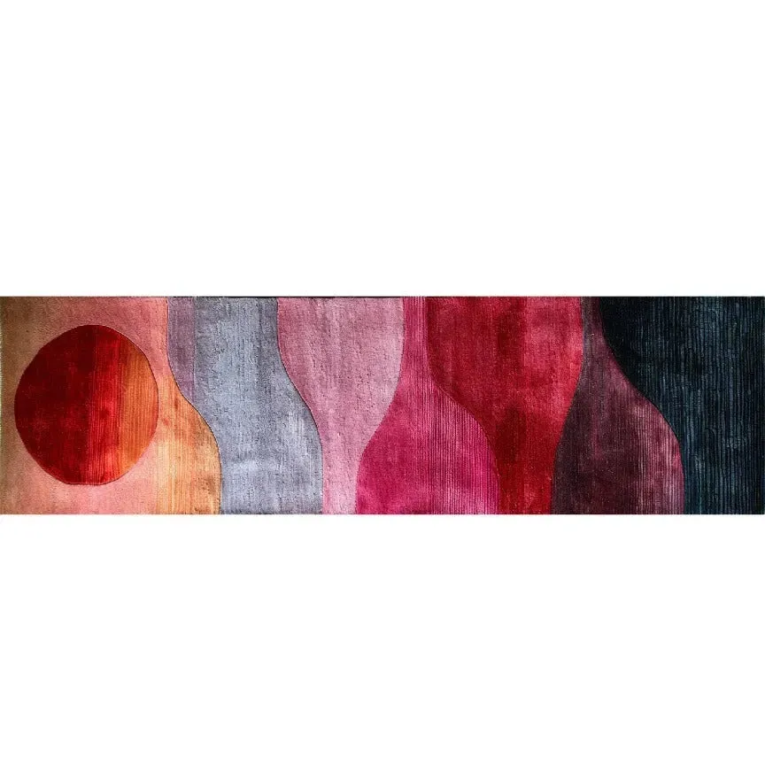 Ruby Color Play Hand Tufted Wool Rug Runner