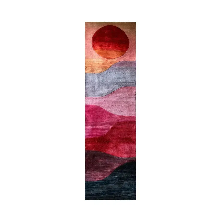 Ruby Color Play Hand Tufted Wool Rug Runner