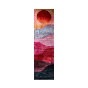 Ruby Color Play Hand Tufted Wool Rug Runner