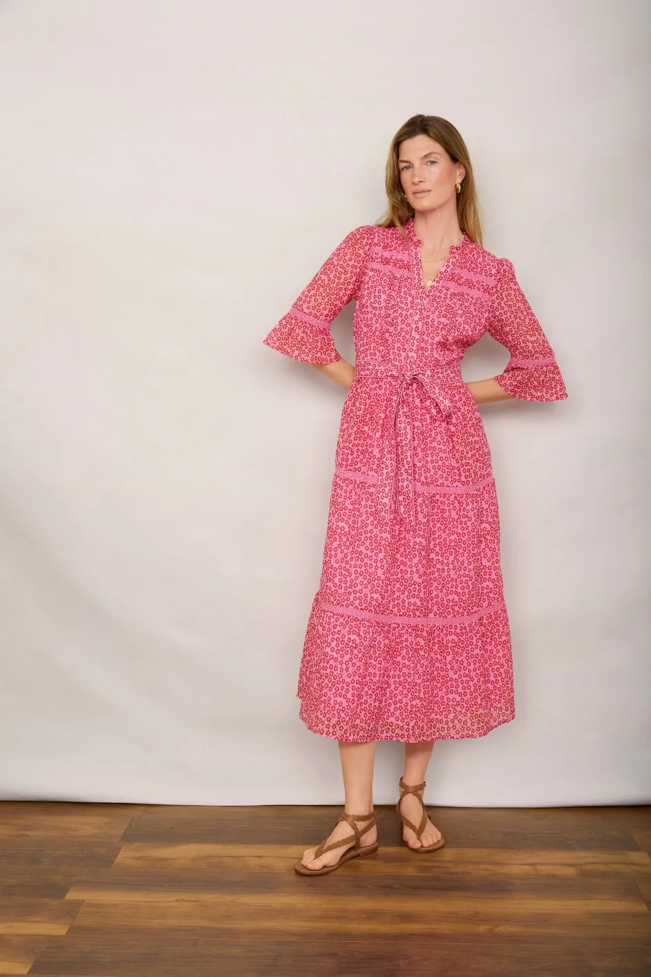 Samara Dress - Candy Pink Daisy Floral