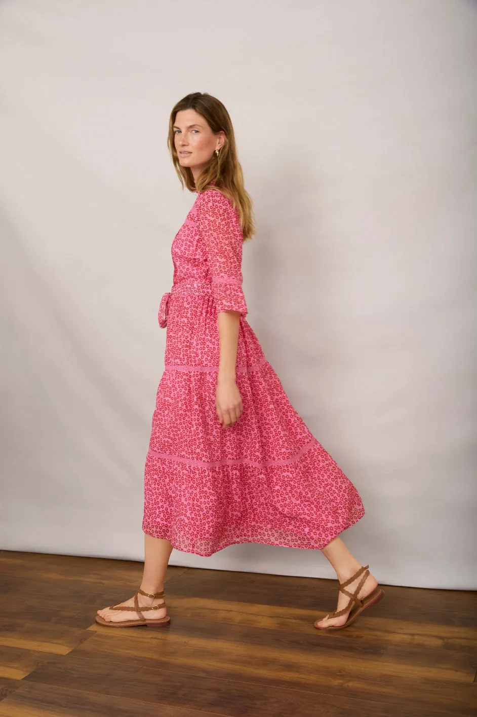 Samara Dress - Candy Pink Daisy Floral