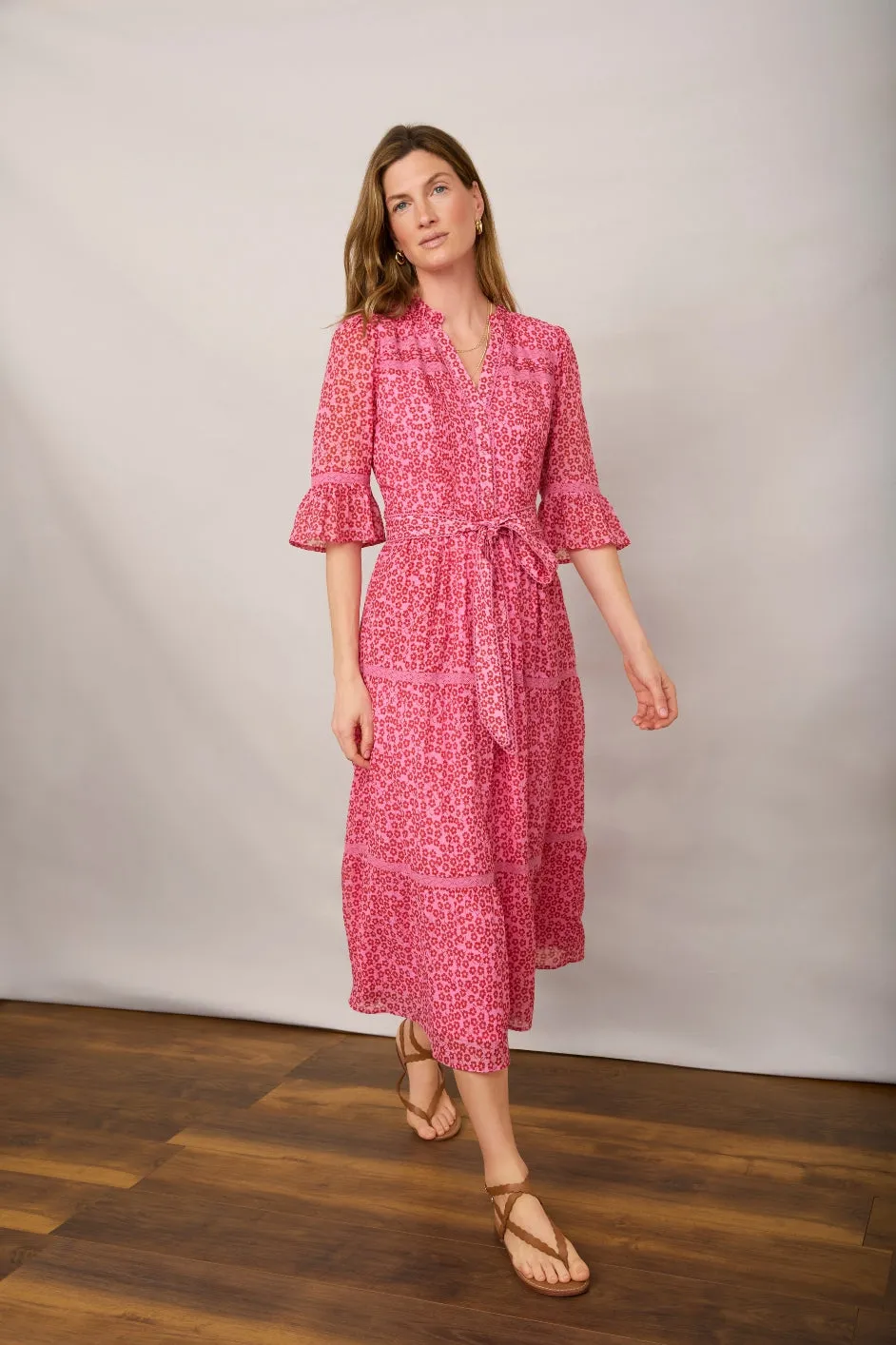 Samara Dress - Candy Pink Daisy Floral