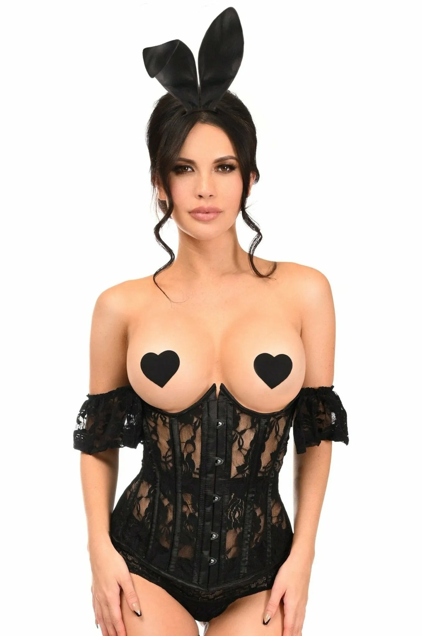 Sexy Three Piece Daring Lace Bunny Corset Costume
