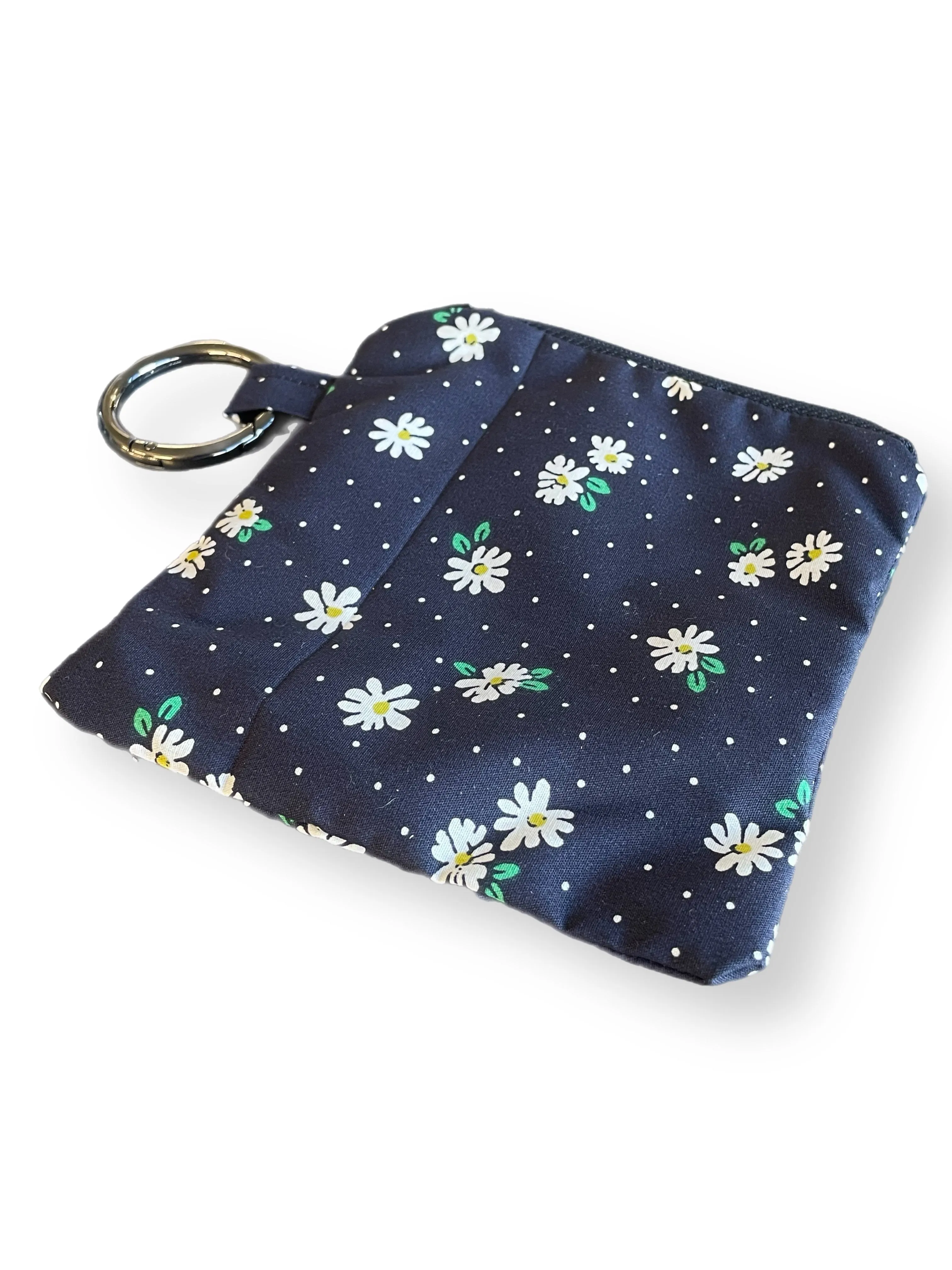 Small white flowers on navy design collar greyhound 5cms cotton fabric covered webbing