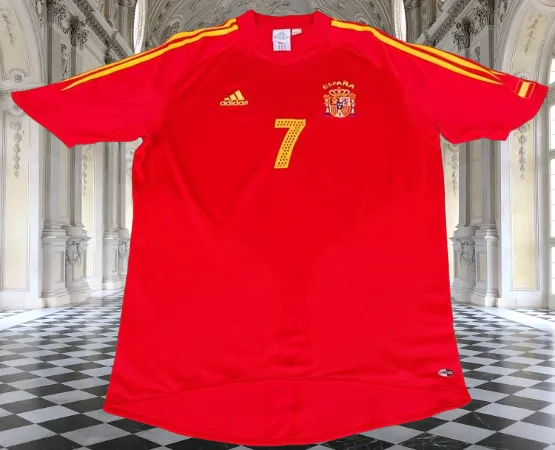 SPAIN 2004 EURO QUARTER-FINALS LEGENDARY RAUL 7 HOME JERSEY ADIDAS SHIRT CAMISETA  MEDIUM  # 348273