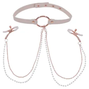 Sportsheets Peaches 'n CreaMe Collar with Nipple Clamps