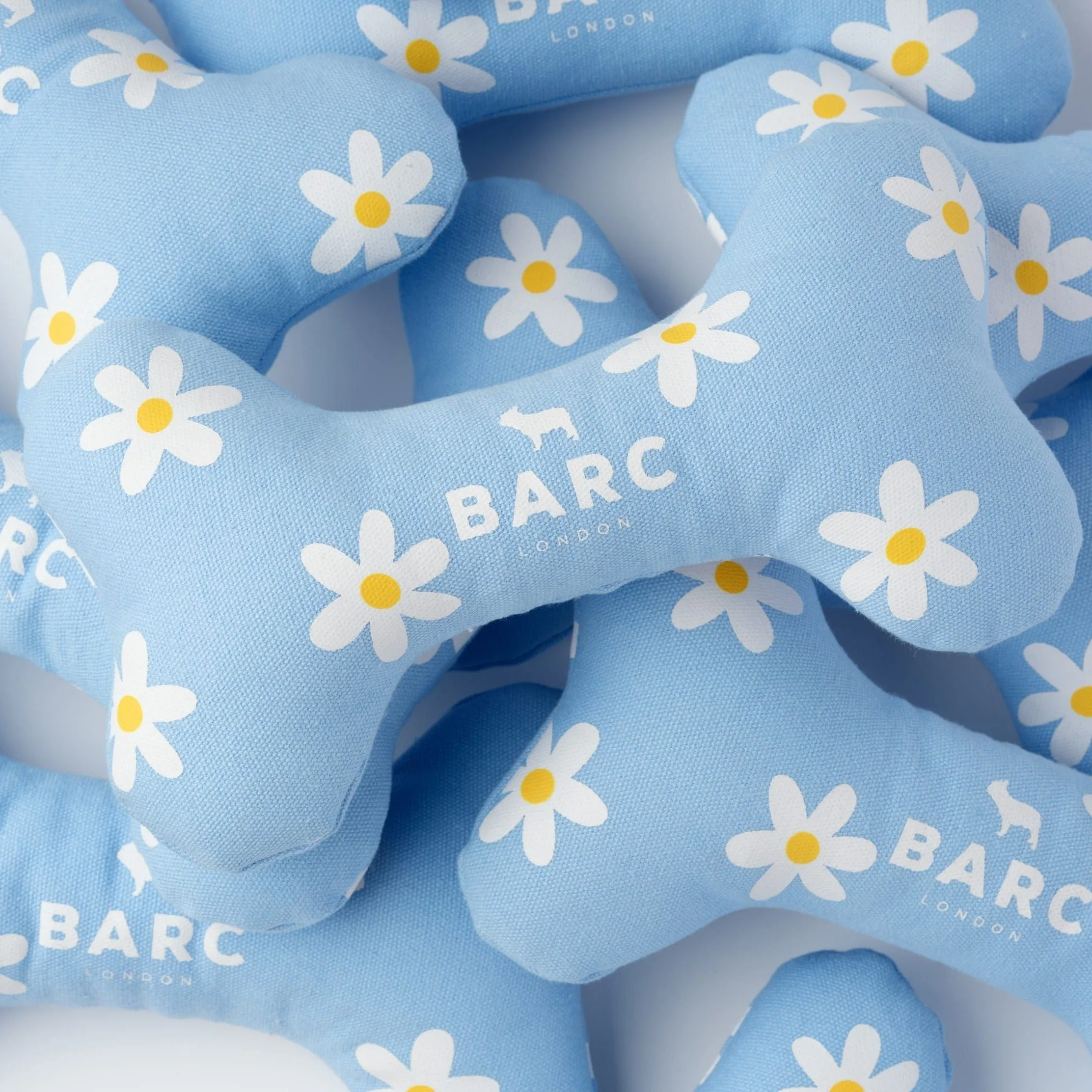 Squeaky Canvas Dog Bone Toy | Daisy Print