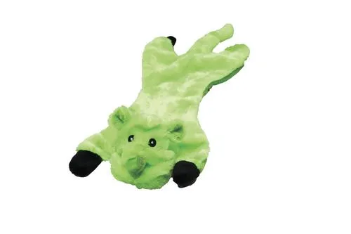 Stuffing Free Dog Toy with Squeaker - Pink, Green, and Gray, Red, Yellow