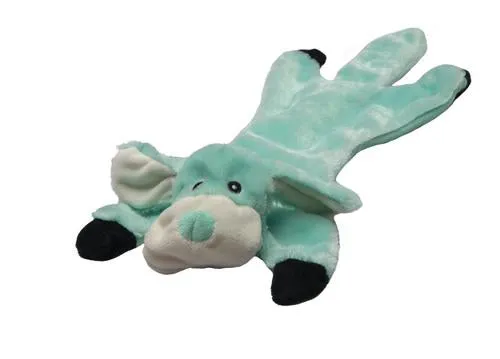 Stuffing Free Dog Toy with Squeaker - Pink, Green, and Gray, Red, Yellow