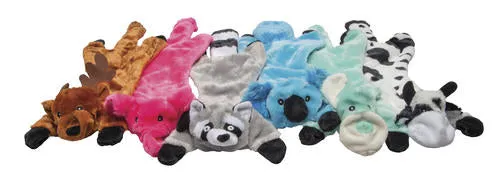 Stuffing Free Dog Toy with Squeaker - Pink, Green, and Gray, Red, Yellow