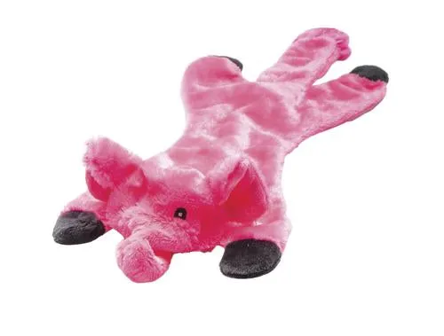 Stuffing Free Dog Toy with Squeaker - Pink, Green, and Gray, Red, Yellow