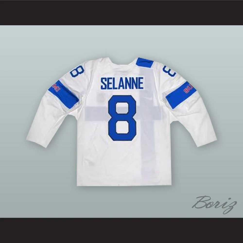Teemu Selanne 8 Finland National Team White Hockey Jersey