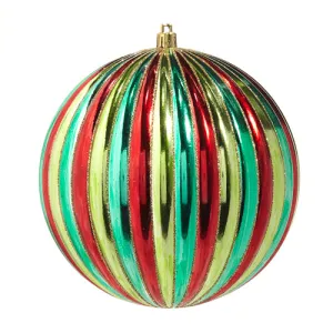 Tinsel Town Striped Ball Ornament - 6"